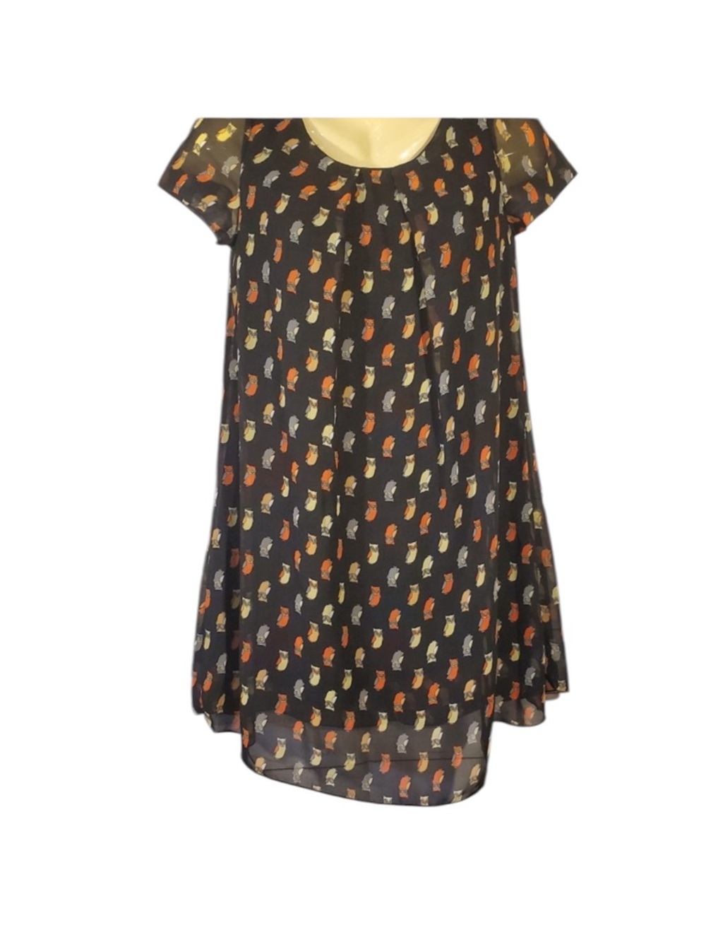 LA Soul owl dress black sheer bird lover size S/M